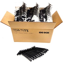 100 Box of Bullet Blades Black Razor Blades Disposable Stainless Steel Hospitality Quality Shavers High End Twin Blade Razors for Men and Women
