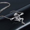 PikaLF Men's Norse Viking Frog Pendant Necklace, 17.7in Chain, Silver