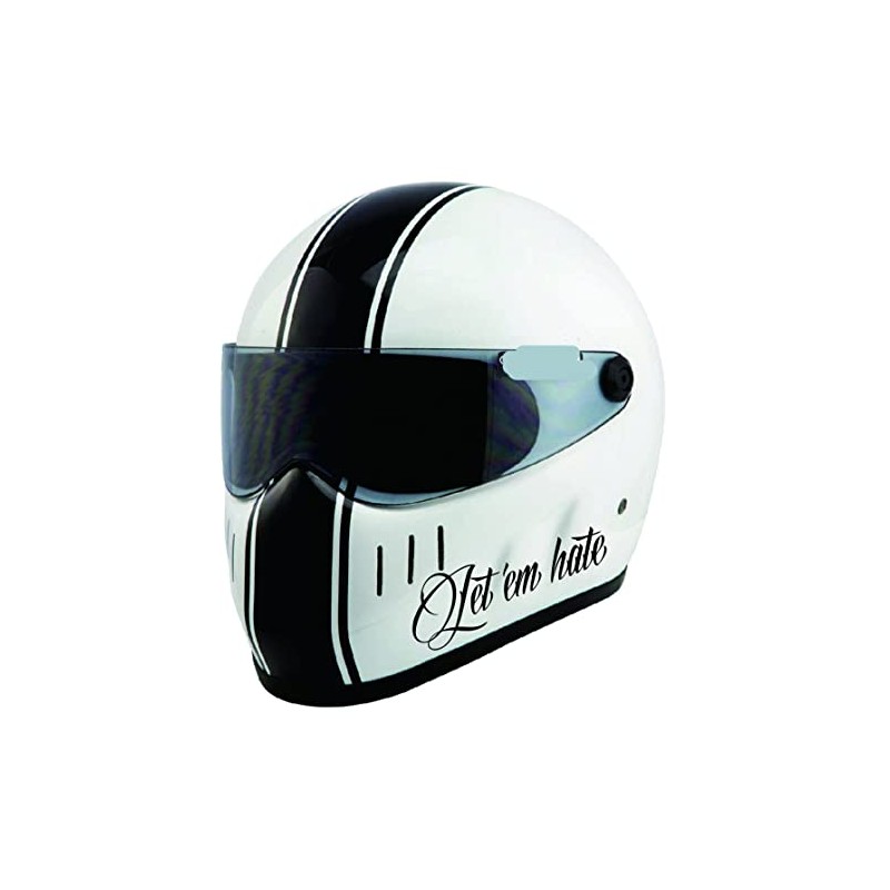 STICKY DUDE 2 Pieces Let 'em Hate Motorcycle Black Helmet