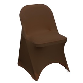 YOUR CHAIR COVERS - Spandex Folding Chair Bands for Party Wedding Dining, Fitted Universal Seat Protector (Chocolate Brown, 6pcs)
