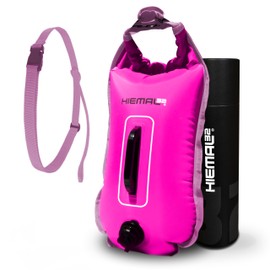 Swim Buoy for Open Water with Dry Bag 15L - Fully Waterproof Swim Bubble - Be Safe with Higher Visibility, Toughened Nylon and Rest Handle Swimming Buoy - Open Water Swim Buoy for all Season Swimmers