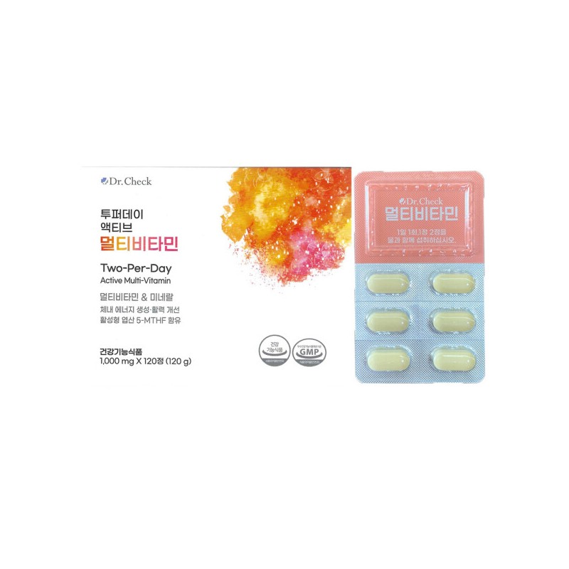 Doctor Check 투퍼데이 액티브 멀티비타민 1000mg x 120정 2개 /