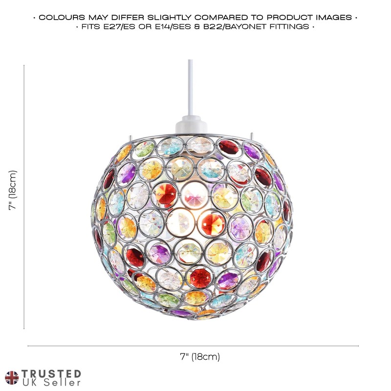 Modern Round Globe Easy Fit Pendant Shade with Small Multi
