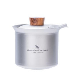 Boundless Voyage Ti3145D Titanium Teapot, Stylish, Heat Resistant, Double Layered Teapot, Small, 4.2 fl oz (125 ml), Chinese Tea Pot, Lightweight, Rust Resistant, Easy to Wash, Travel Teapot, Portable