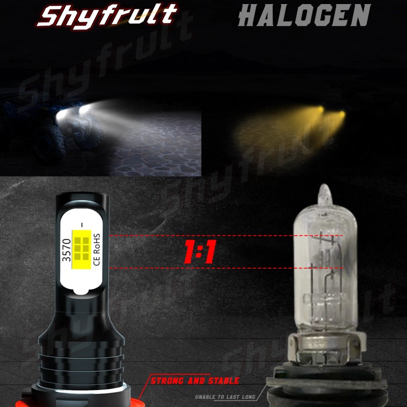 Shyfrult 3 PINS LED Headlight Bulb 6000K 35W For Honda
