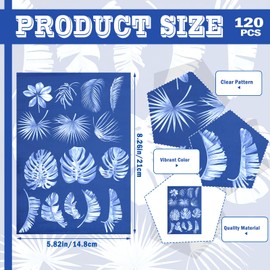 Engrowtic 120 Sheets Cyanotype Paper Sun Print Paper Kit High Sensitive Sun Paper White Solar Activated Nature Sun Printing Kit Drawing Paper for Adults Crafts DIY Project 5.8 x 8.3