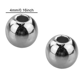 Silver Beads, 1500 Pieces, 4 mm Round Beads for Threading, Mini Beads for DIY Bracelets, Necklaces, Jewellery Making, Craft Supplies