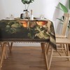 JIANKESEN Retro Wine Bottles Glasses and Grapes Tablecloth Rectangle Cheese