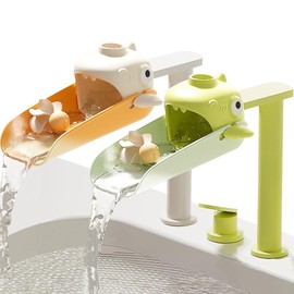 2 Pack Faucet Extender for Toddlers, Temperature Sensitive Sink Extension with Water Wheel to Kids Fun Hand Washing