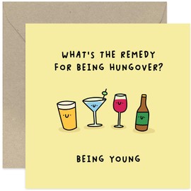 Old English Co. Funny Birthday Card for Sister - Hangover Birthday Card for Women Men - Old Age Joke Birthday Card for Him or Her - Humorous Card for Sister, Mum, Uncle, Auntie, Bestie | Blank Inside