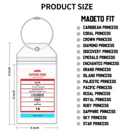 XIANGXING Luggage Tag Holders, 6 Pcs with 6 Siliver Rings. Perfect Fit for Princess Cruise Line Ship Tags & Itineraries. Weather Resistant, Durable & Secure. Great Gift