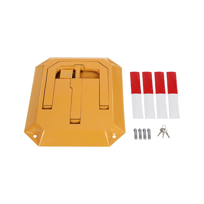 Orange Car Parking Lock,Folding Car Parking Lock with Keys,Manual Parking