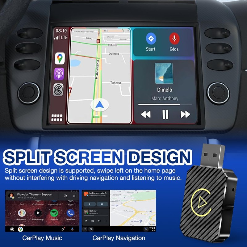 AVCXEC Android Car Wireless Adapter, Carplay Wireless Adapter, 2 in