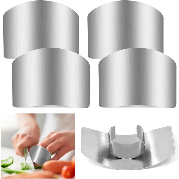 ZOCONE 4PCS Stainless Steel Finger Guard Kitchen Tool for Safe