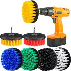 6 Pcs Drill Brush Attachment Power Scrubber Cleaning Kit Multi Purpose Drill Brush Set Drill Scrubber Brush Kit Cleaning Brushes for Drill Bathroom Surfaces Tub Grout Shower Kitchen (Multi Colors)