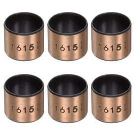 sourcing map Sleeve Bearings 16mm Bore x 18mm OD x 15mm Length Plain Bearings Wrapped Oilless Bushings for Sliding Parts of Machinery, 6pcs