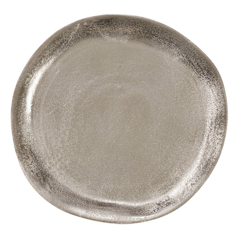 SARO LIFESTYLE Aluminum Organic Charger (Set of 4), 13"x13", Silver