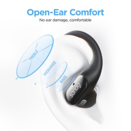 Sanag Open Ear Headphones Wireless Bluetooth 5.3 with ENC Mic, Best Lightweight Air Conduction Headphones, HiFi Stereo Sound, 26Hrs, Clear Call, IPX4 Sport Over Ear Earbuds for Running Workouts