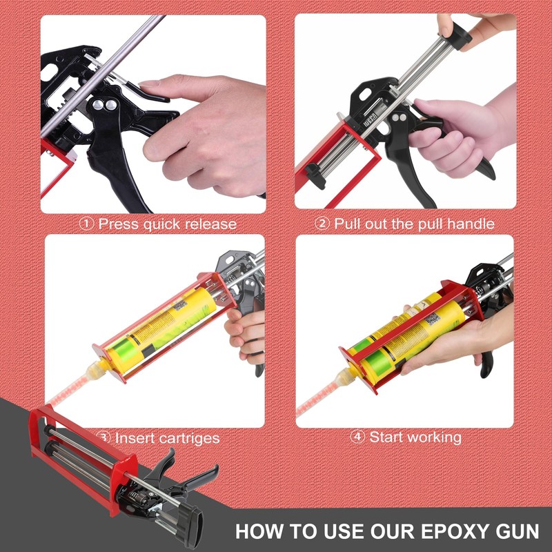 Epoxy Gun Dual Cartridge Applicator 450mL/600mL/650mL, Manual 1:1 & 2:1