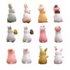 12 pieces mini rabbit figures, miniature landscape rabbits, miniature rabbits,