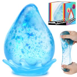 Aooess Toys for 3-8 Year Old Kids: Water Drop Stress Ball for Anxiety Relief Stress Fidget Toys Gifts for Age 3 4 5 6 7 8 Years Old Boys Girls Birthday Presents Squishy Sensory Toys for Adults (Blue)