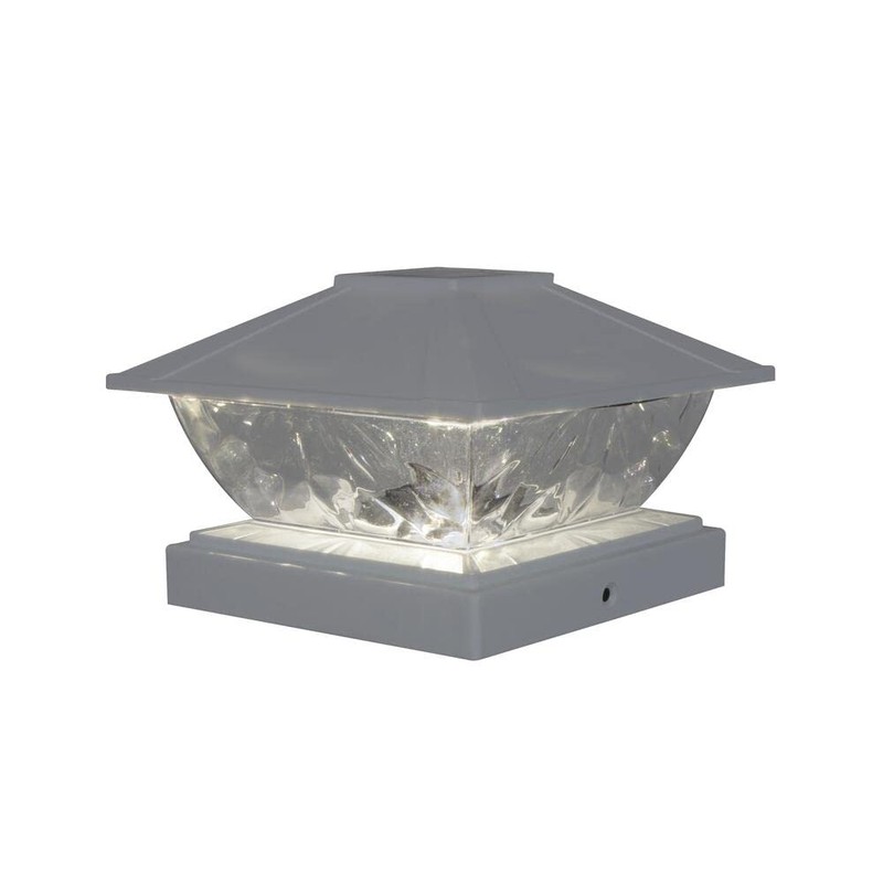 Patriot Lighting Solar Integrated LED Lakota White Post Cap Landscape