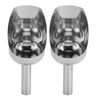 2pcs Stainless Steel Ice Scoop Professional Large Capacity Polished Semicircular