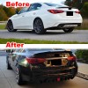 PEGAPARTS Gloss Black Rear Bumper Diffuser Trunk Spoiler w/LED For