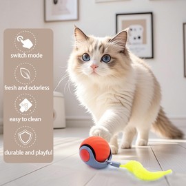KumCinm Interactive Cat Toys Ball for Indoor Cats, Interactive Rolling Small Dog Cat Toys Automatic Self Moving, 360°,Electric Balls，Fast Rolling，Smart Automatic Rolling Pet Ball (Blue)