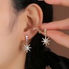 Cimenexe Bohemian Crystal Starburst Dangle Earrings Gold Cz Star Drop