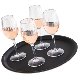 APS 510 Serviertablett Happy Hour, Ø 32 cm, Höhe 1,5 cm, rutschfeste Oberfläche, schwarz