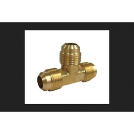 JMF Flare Tee 5/8" Flare X 5/8" Flare X 1/2" Yellow Brass