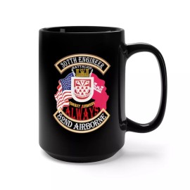 MIP Black Mug 15oz - 307TH Engineer Battalion - MC Patch Style w ENG Br X 300