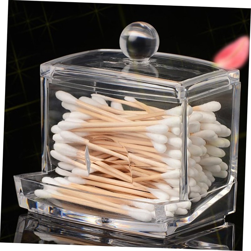 STOBAZA 3pcs Box Cotton Buds Box Acrylic Storage Case for