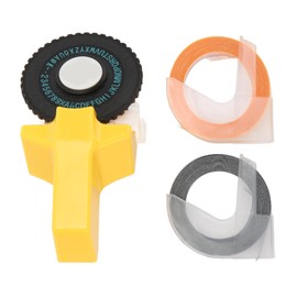 Embossing Label Maker Multipurpose Portable Embossing Label Maker Machine with 2 Rolls Tapes for Home and Office Yellow