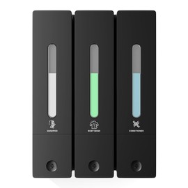 Shampoo and Conditioner Dispenser - Wall-Mounted 3-Chamber Shower Soap Dispenser, No-Drill, 1200ML Capacity, for Bathroom & Hotel