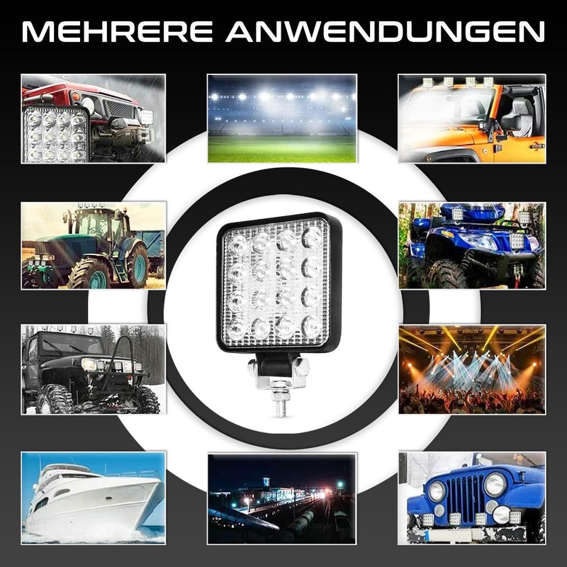 LED Work Light 12 V Aluminium ABS 48 W 16