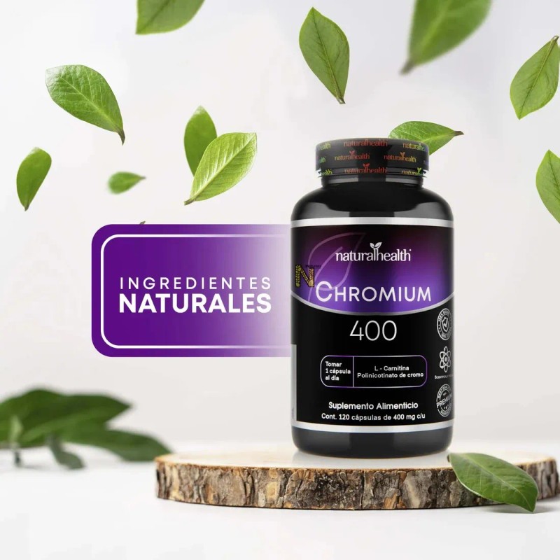 Suplemento Chromium 400 L-carnitina de 120 cpsulas Naturalhealth