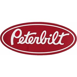 Peterbilt Trucks Red & White 4" Small Oval Matte Vinyl Decal Sticker
