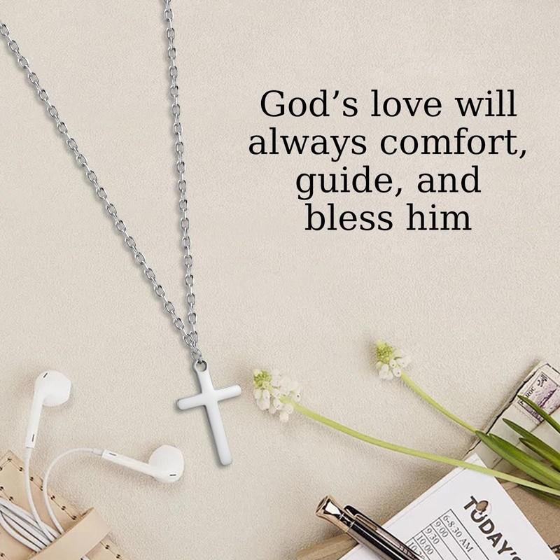 Christening Gift for Boy, Cross Necklace Gifts, Holy Communion Gifts
