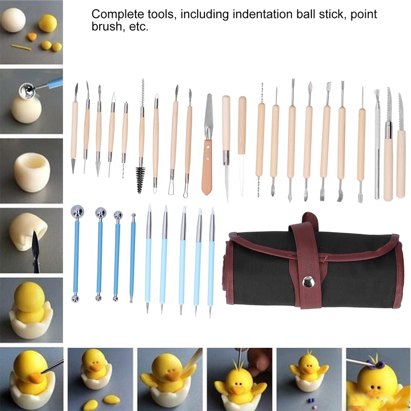 31Pcs Pottery Tools Set Soft Clay Sculpting Carving Trimming Knife