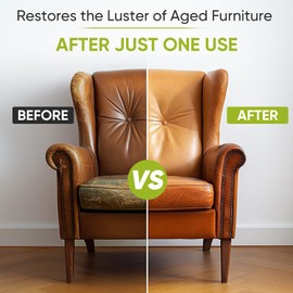 Furniture Salve for Leather & Wood - Polish, Restore & Protect, Vinyl & Wood Surfaces | Leather Conditioner & Repair Salve with Applicator Brush | All-in-One Furniture Polish & Moisturizer 4oz