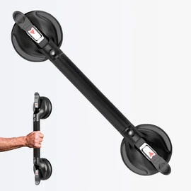 Daren Medical 17-Inch Shower Handle - Upgraded Grab Bar with Strong Suction Cups for Bathtub & Shower Safety, Ideal for Seniors, Elderly, Disabled - Black