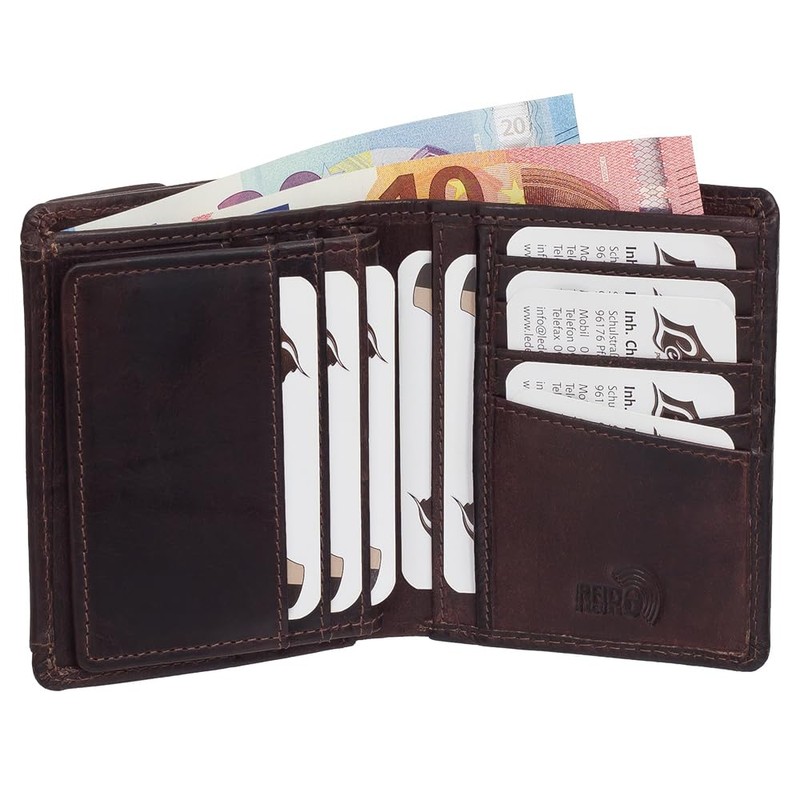 Leather Biker Wallet with Chain Biker Purse 10 cm Various