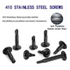 ZAMBASE 100PCS #8x1 Black Crosshead 410 Stainless Steel Self-Drilling Screws