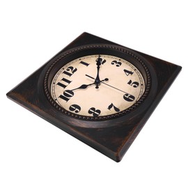 Alarllok Wall Clock Vintage 1950s Style - Square Retro 12 Inch Wall Clocks Battery Operated for Kitchen Home Decor,Bronze