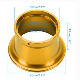 PWK Intake Wind Horn Cup 50mm 1.97" Modified Carburetor Air Filter Interface Stack Air Cleaner Wind Cup for PWK 21-24-26-28-30mm Carb for Yamaha Kawasaki ATV Moped Go Kart Dirt Bike Gold
