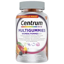 Centrum Women 50 Plus MultiGummies, Multivitamins/Minerals Gummies for Women 50+, Cherry, Berry, and Orange Flavours, 120 Gummies (Packaging May Vary)