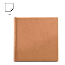 Hama Wrinkled Photo Album (Memo Album for 200 Photos in 10 x 15 cm Format Photo Book with 100 Pages with Labelling Field, Foil Pockets, Washable Kraft Paper, Bamboo Paper) Brown