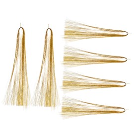 Baluue Radiant Metallic Threads with Wooden Crochet Hook Micro Rings Secure Clips Party Hair Highlights for Women